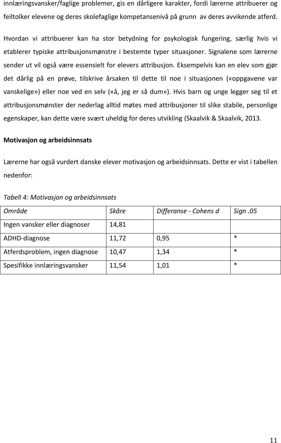 Signalene som lærerne sender ut vil også være essensielt for elevers attribusjon.