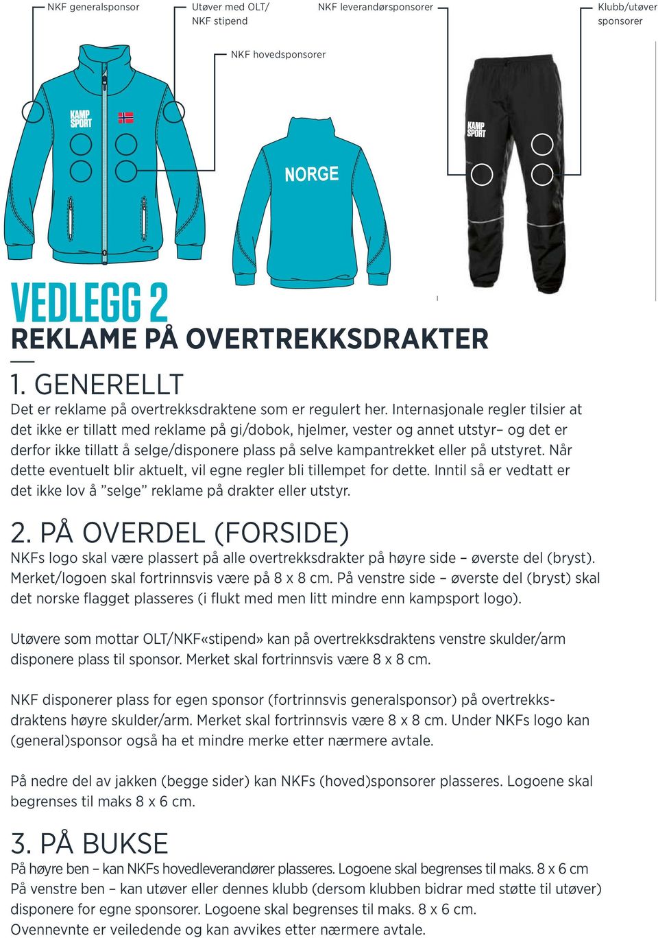 Internasjonale regler tilsier at det ikke er tillatt med reklame på gi/dobok, hjelmer, vester og annet utstyr og det er derfor ikke tillatt å selge/disponere plass på selve kampantrekket eller på