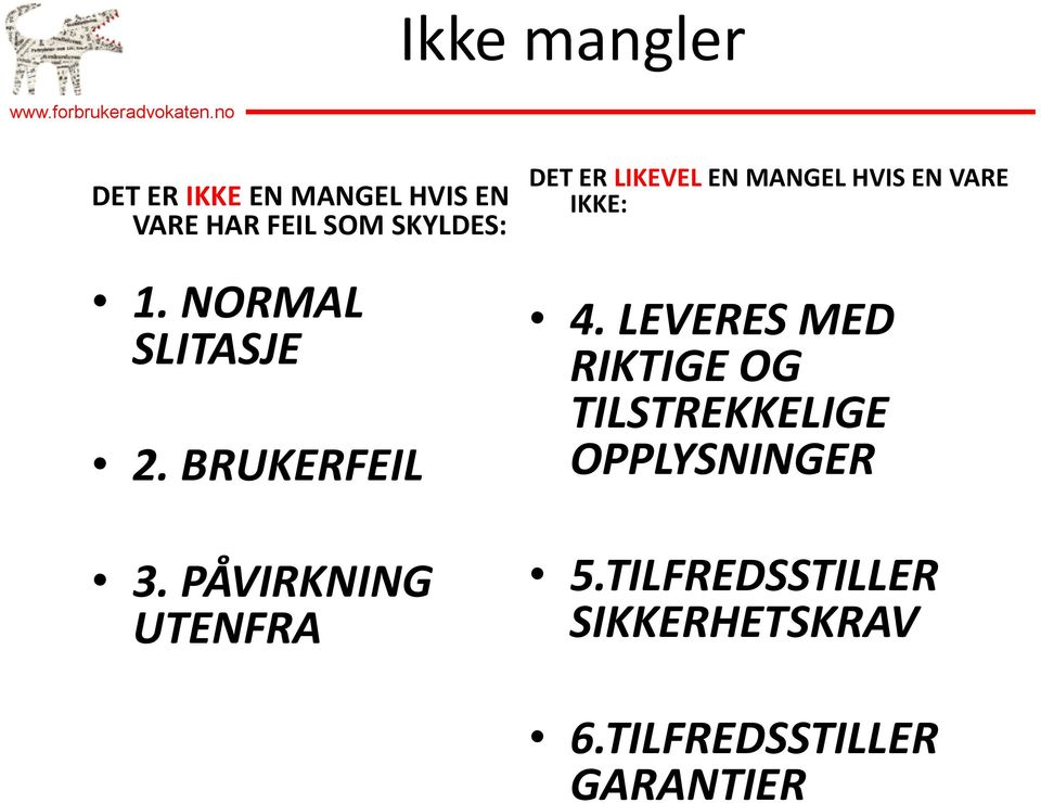 NORMAL SLITASJE 2. BRUKERFEIL 3.