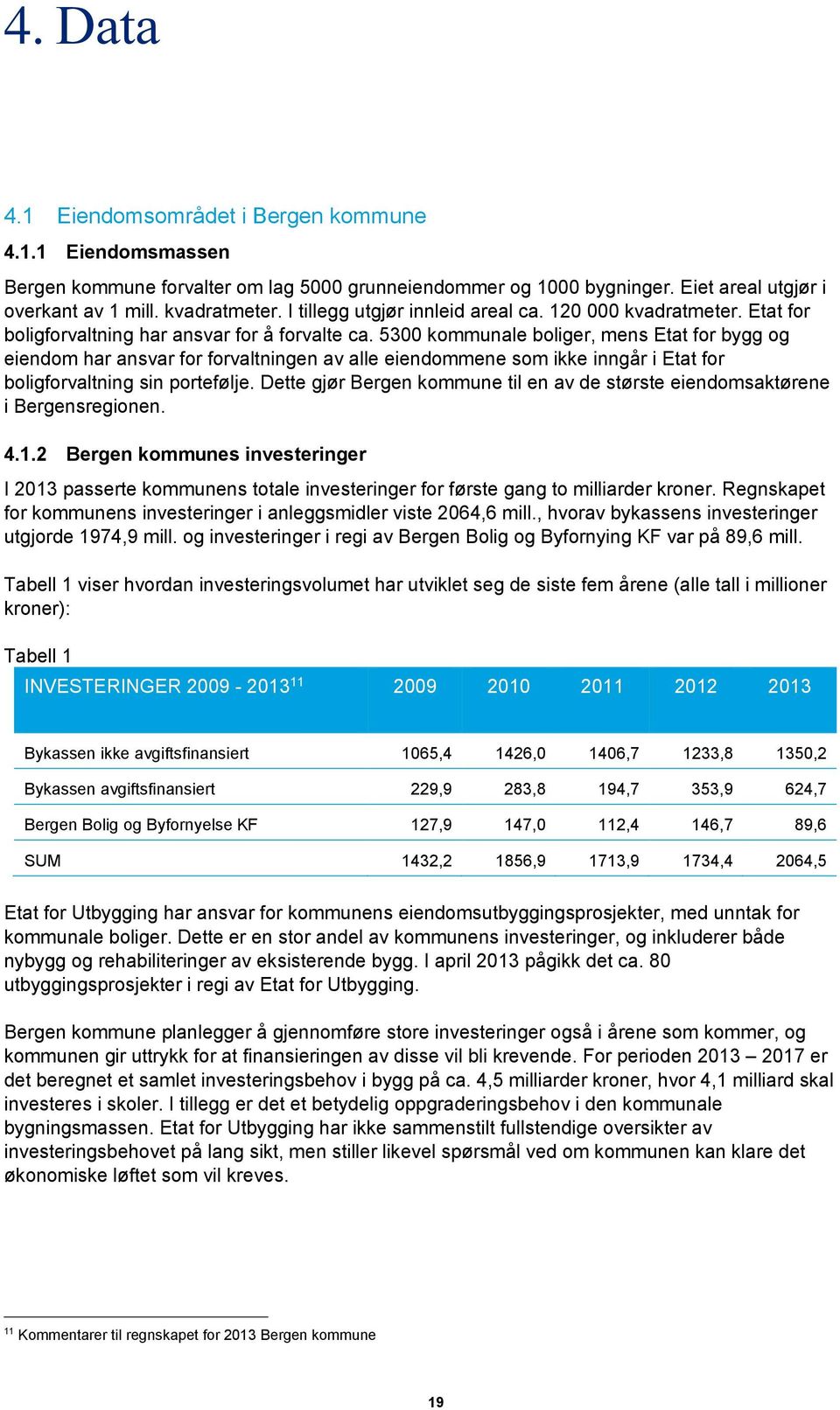 5300 kommunale boliger, mens Etat for bygg og eiendom har ansvar for forvaltningen av alle eiendommene som ikke inngår i Etat for boligforvaltning sin portefølje.