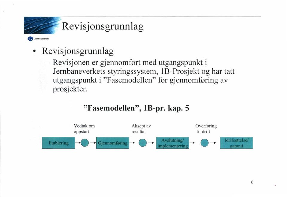 har tatt utgangspunkt i "Fasemodellen" for gjennomføring av prosjekter.