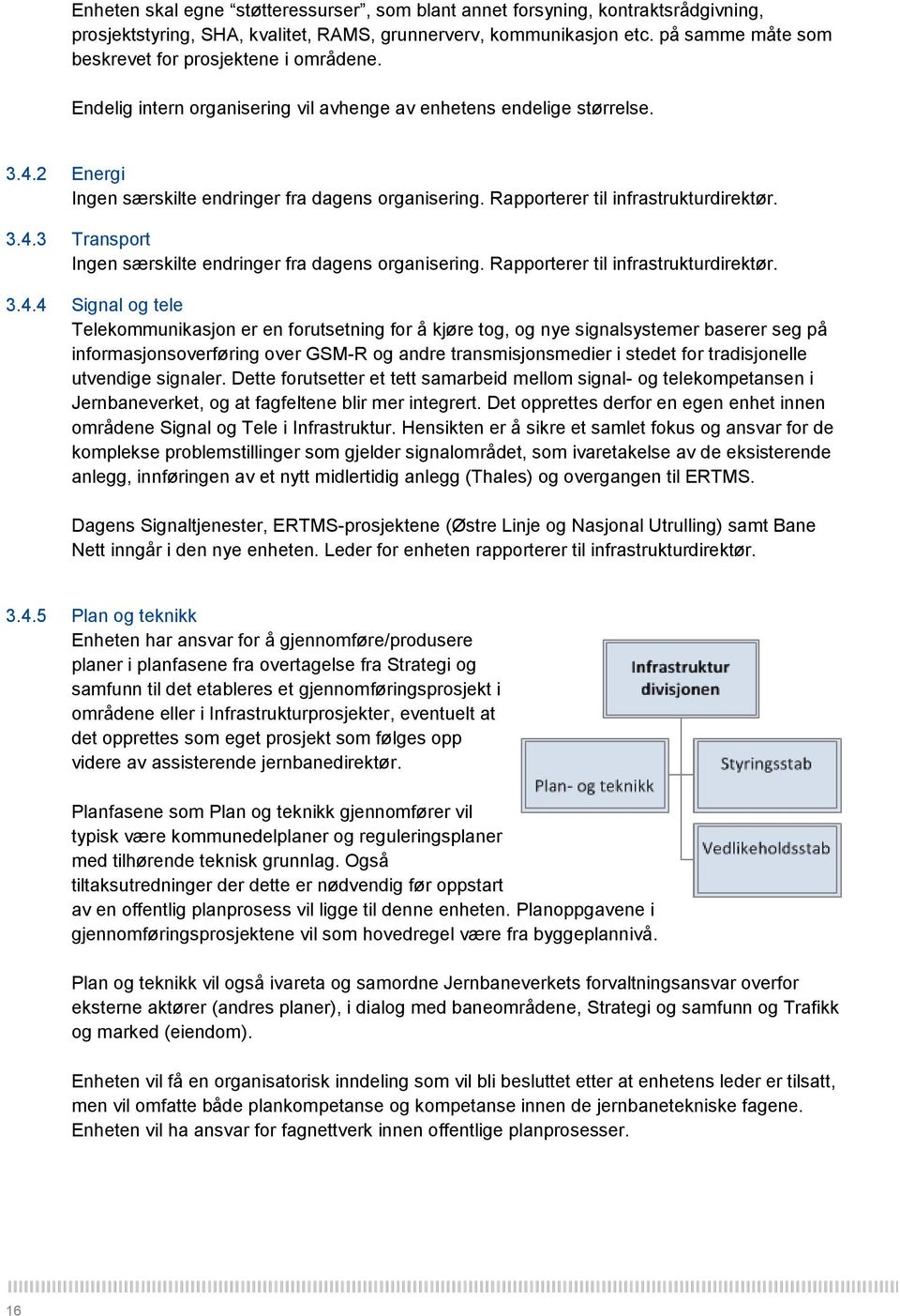 Rapporterer til infrastrukturdirektør. 3.4.