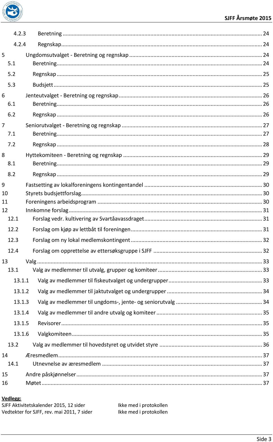 .. 30 10 Styrets budsjettforslag... 30 11 Foreningens arbeidsprogram... 30 12 Innkomne forslag... 31 12.1 Forslag vedr. kultivering av Svartåavassdraget... 31 12.2 Forslag om kjøp av lettbåt til foreningen.