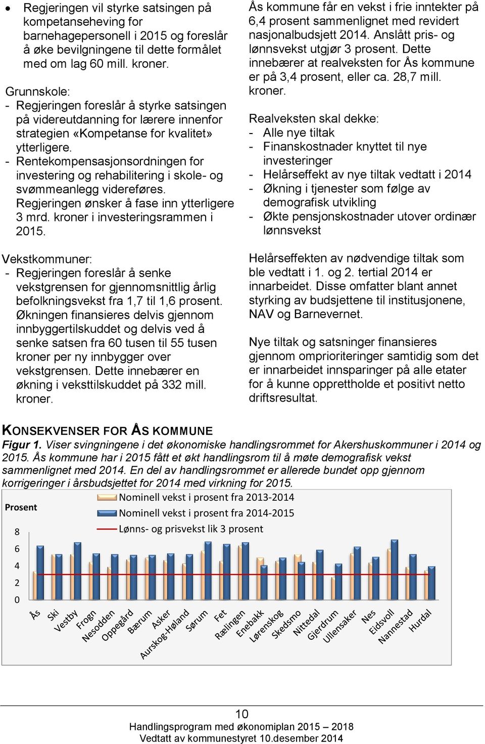 - Rentekompensasjonsordningen for investering og rehabilitering i skole- og svømmeanlegg videreføres. Regjeringen ønsker å fase inn ytterligere 3 mrd. kroner i investeringsrammen i 2015.