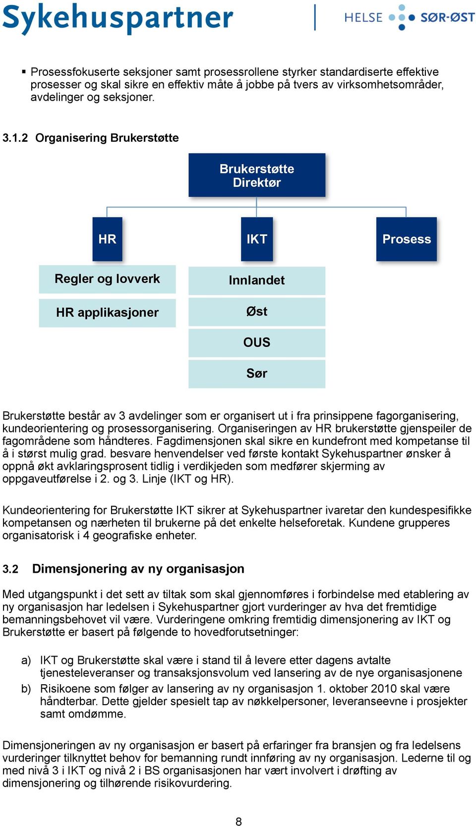 fagorganisering, kundeorientering og prosessorganisering. Organiseringen av HR brukerstøtte gjenspeiler de fagområdene som håndteres.