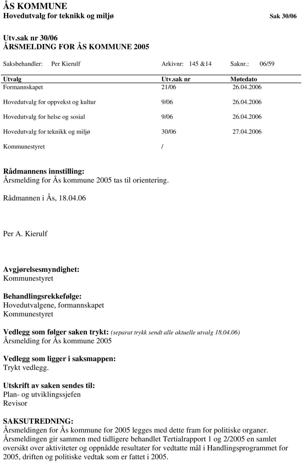 Rådmannen i Ås, 18.04.06 Per A.