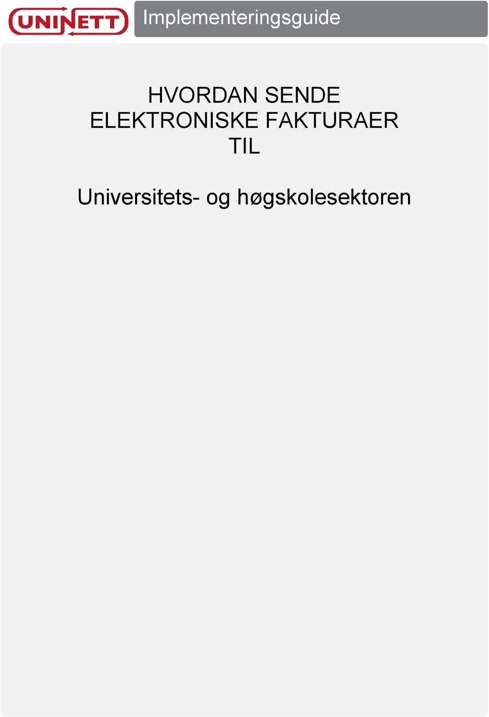 ELEKTRONISKE FAKTURAER