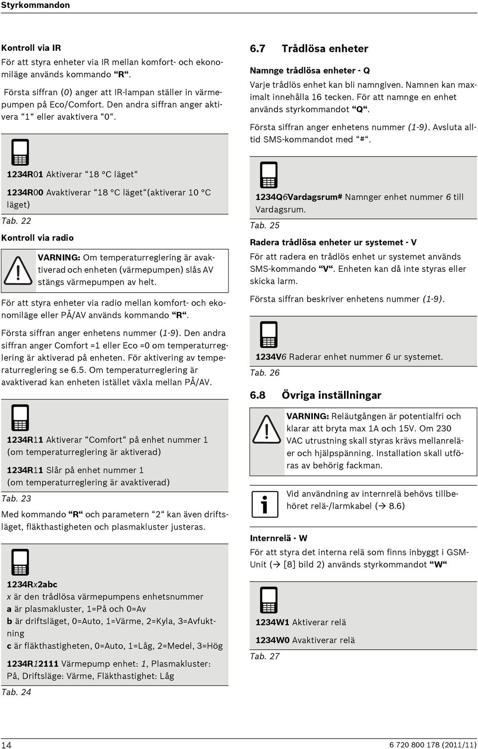 För att namnge en enhet används styrkommandot Q. Första siffran anger enhetens nummer (1-9). Avsluta alltid SMS-kommandot med #.