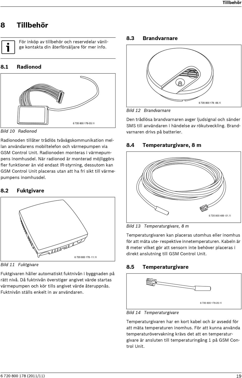 Radionoden tillåter trådlös tvåvägskommunikation mellan användarens mobiltelefon och värmepumpen via GSM Control Unit. Radionoden monteras i värmepumpens inomhusdel.