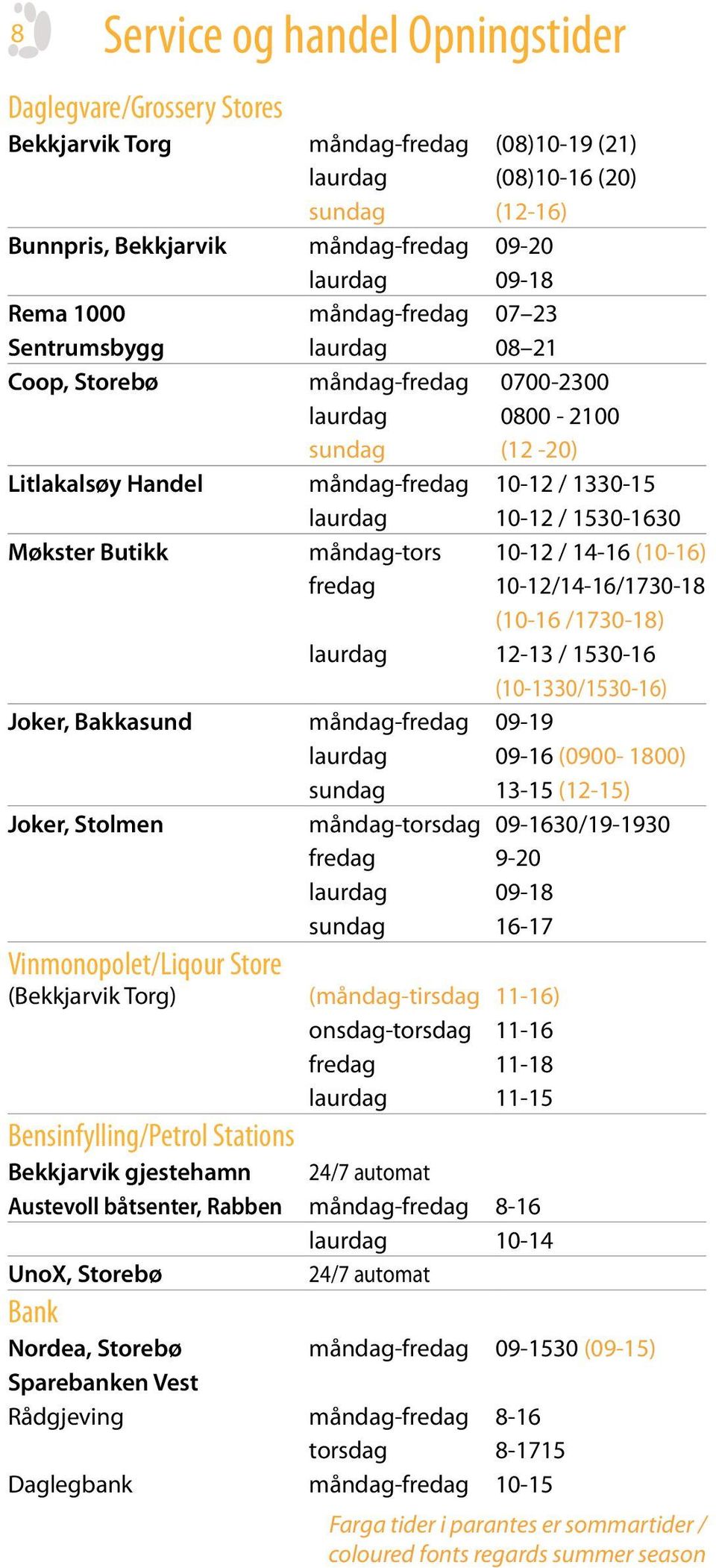 1530-1630 Møkster Butikk måndag-tors 10-12 / 14-16 (10-16) fredag 10-12/14-16/1730-18 (10-16 /1730-18) laurdag 12-13 / 1530-16 (10-1330/1530-16) Joker, Bakkasund måndag-fredag 09-19 laurdag 09-16