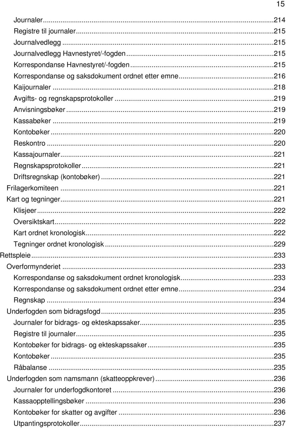 .. 220 Kassajournaler... 221 Regnskapsprotokoller... 221 Driftsregnskap (kontobøker)... 221 Frilagerkomiteen... 221 Kart og tegninger... 221 Klisjeer... 222 Oversiktskart... 222 Kart ordnet kronologisk.