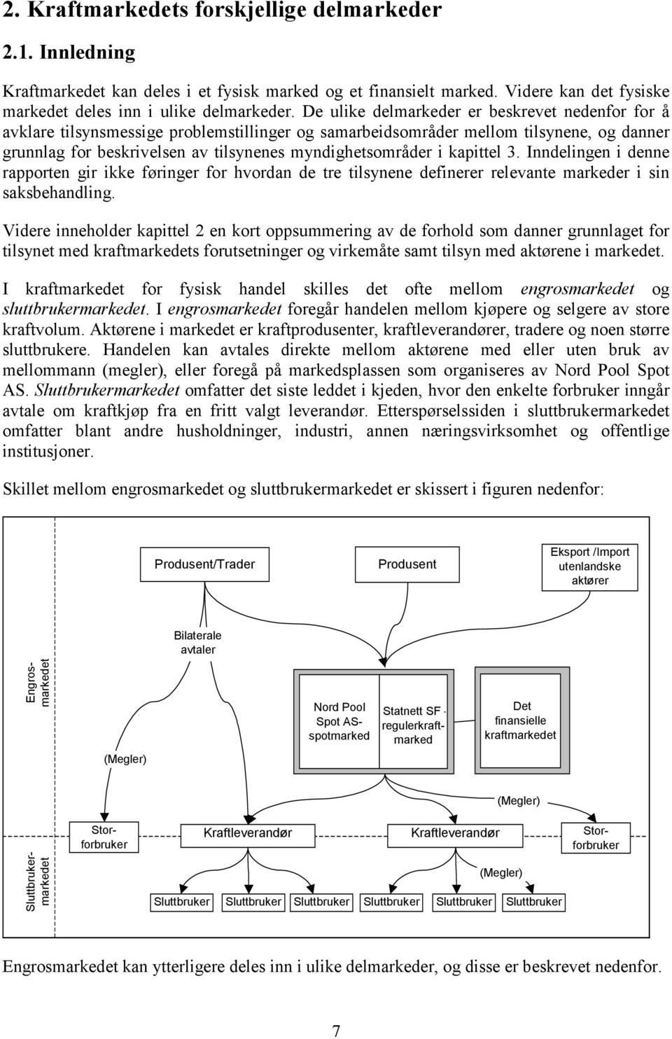 kapittel 3. Inndelingen i denne rapporten gir ikke føringer for hvordan de tre tilsynene definerer relevante markeder i sin saksbehandling.