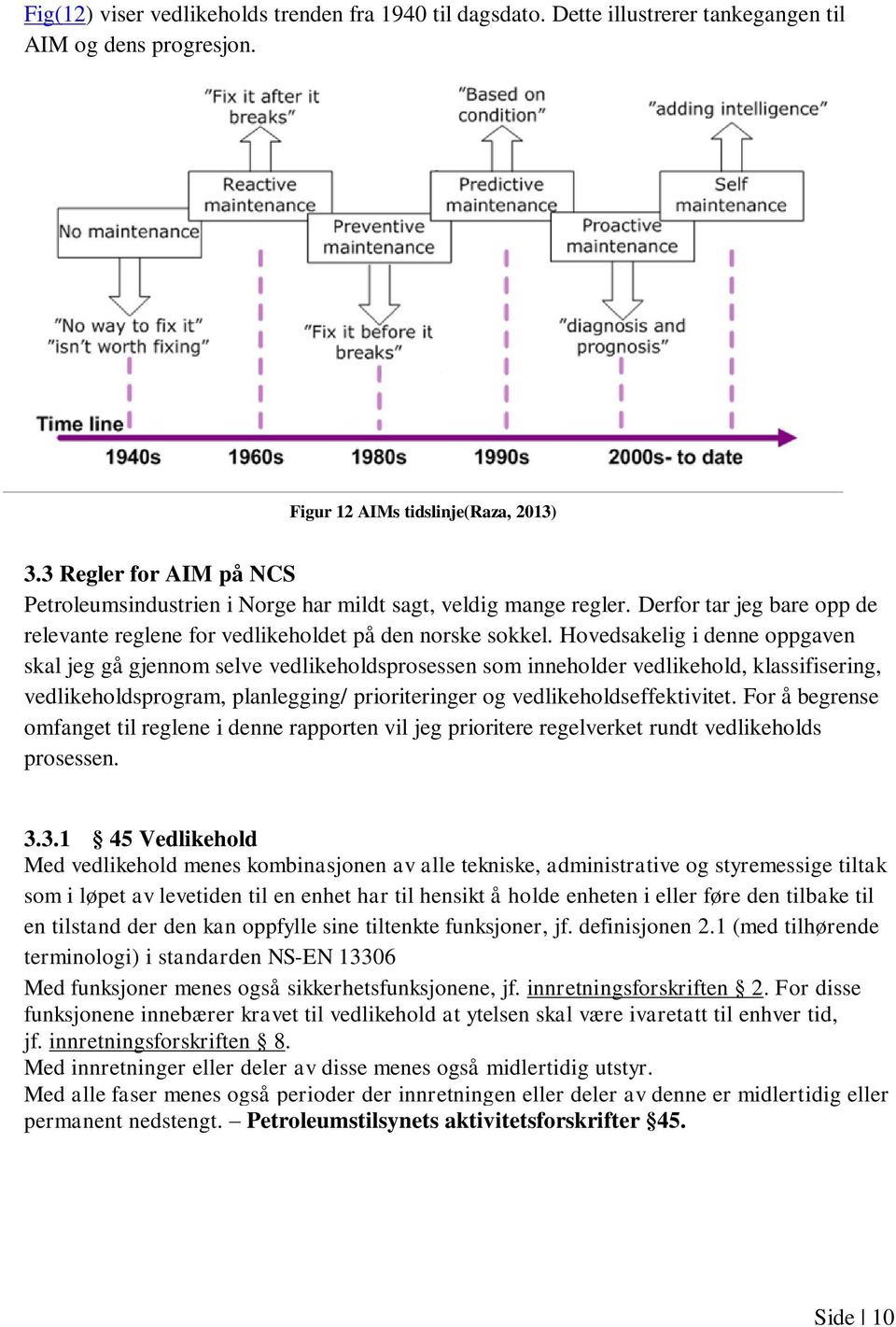 Hovedsakelig i denne oppgaven skal jeg gå gjennom selve vedlikeholdsprosessen som inneholder vedlikehold, klassifisering, vedlikeholdsprogram, planlegging/ prioriteringer og vedlikeholdseffektivitet.