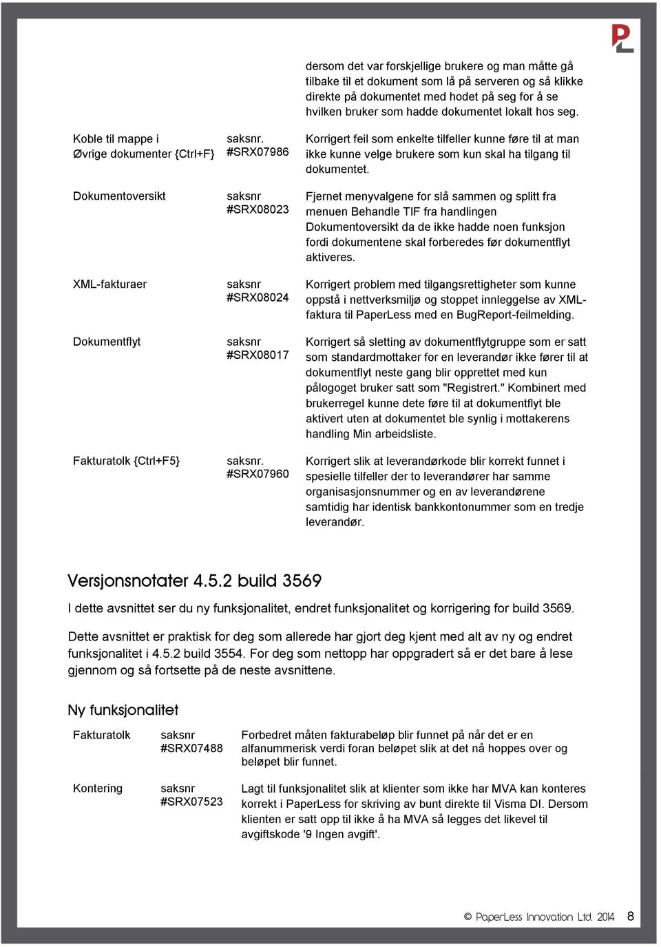 Korrigert feil som enkelte tilfeller kunne føre til at man ikke kunne velge brukere som kun skal ha tilgang til dokumentet.