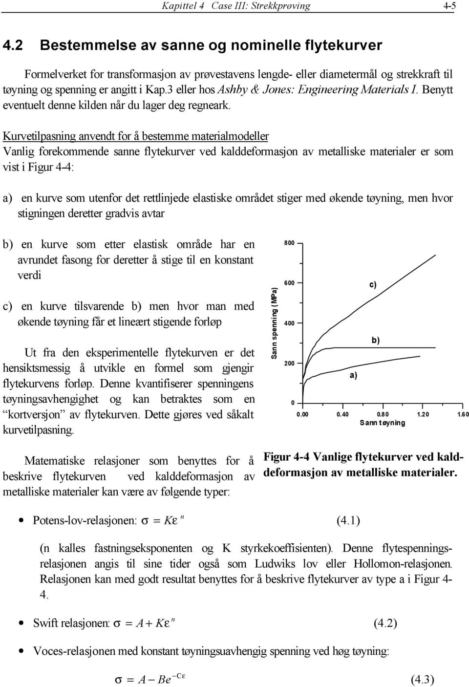 3 eller hos Ashby & Jones: Engineering Materials I. Benytt eventuelt denne kilden når du lager deg regneark.