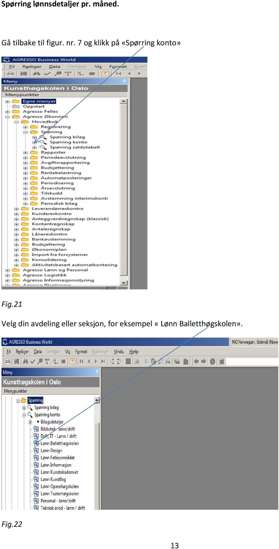 7 og klikk på «Spørring konto» Fig.