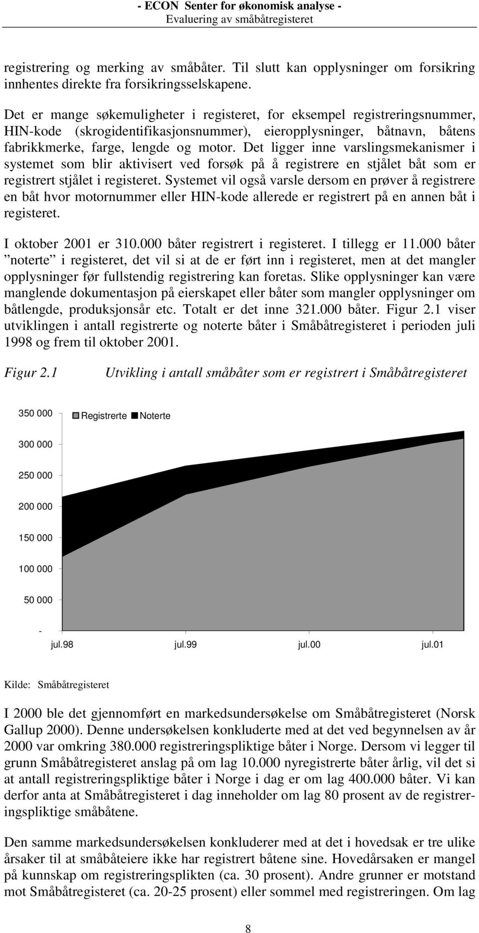 Det ligger inne varslingsmekanismer i systemet som blir aktivisert ved forsøk på å registrere en stjålet båt som er registrert stjålet i registeret.