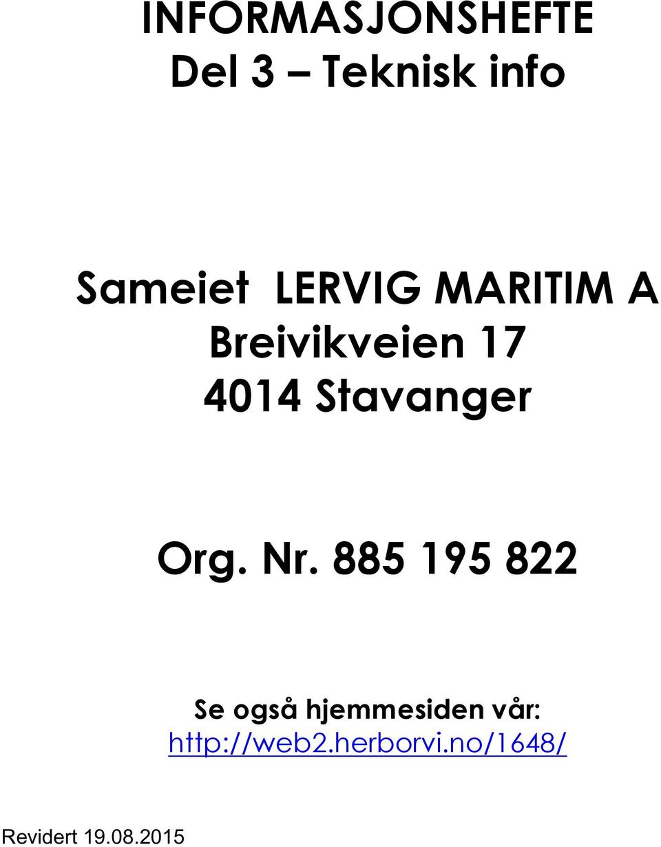 Stavanger Org. Nr.