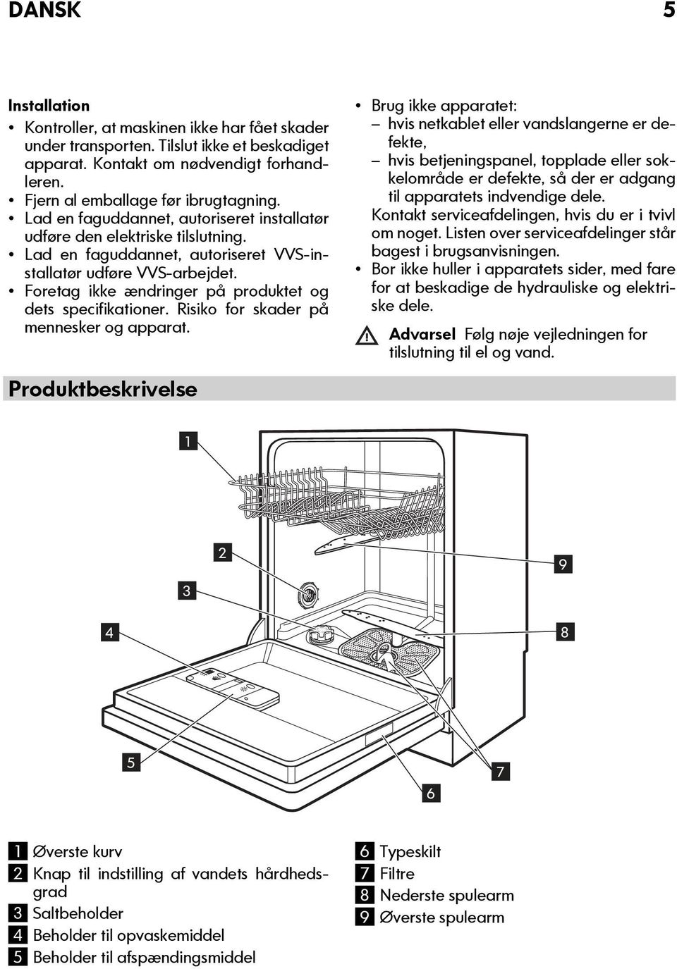 Foretag ikke ændringer på produktet og dets specifikationer. Risiko for skader på mennesker og apparat.