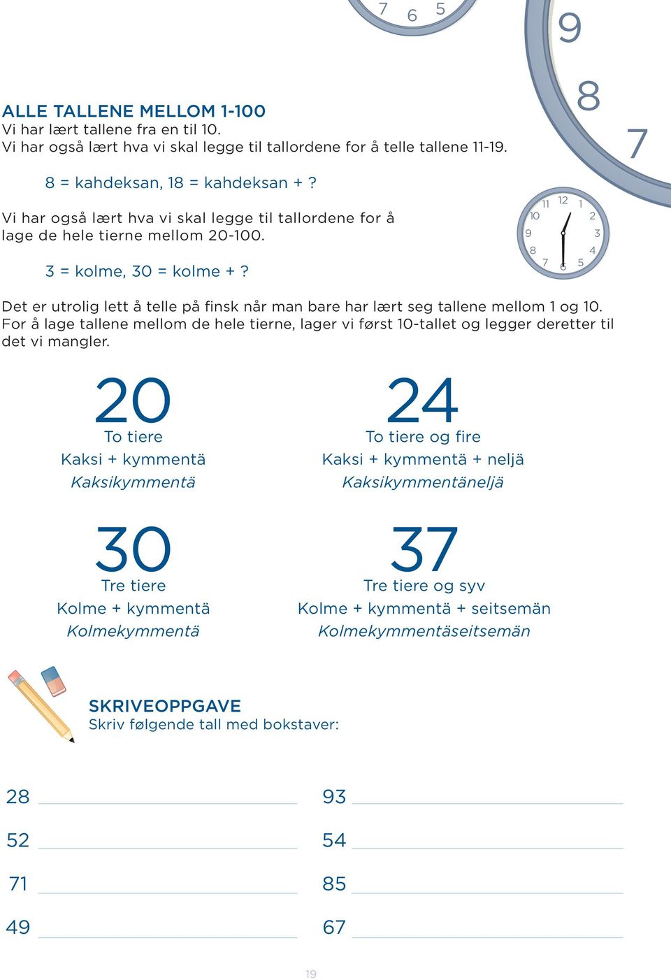 0 9 8 8 4 6 5 Det er utrolig lett å telle på finsk når man bare har lært seg tallene mellom og 0.