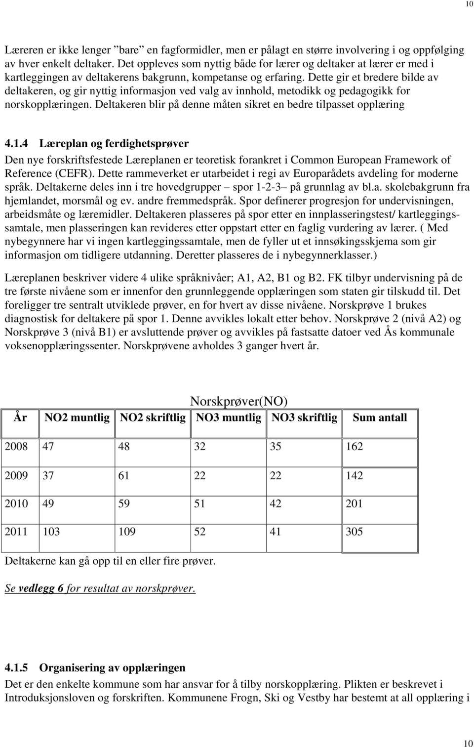 Dette gir et bredere bilde av deltakeren, og gir nyttig informasjon ved valg av innhold, metodikk og pedagogikk for norskopplæringen.