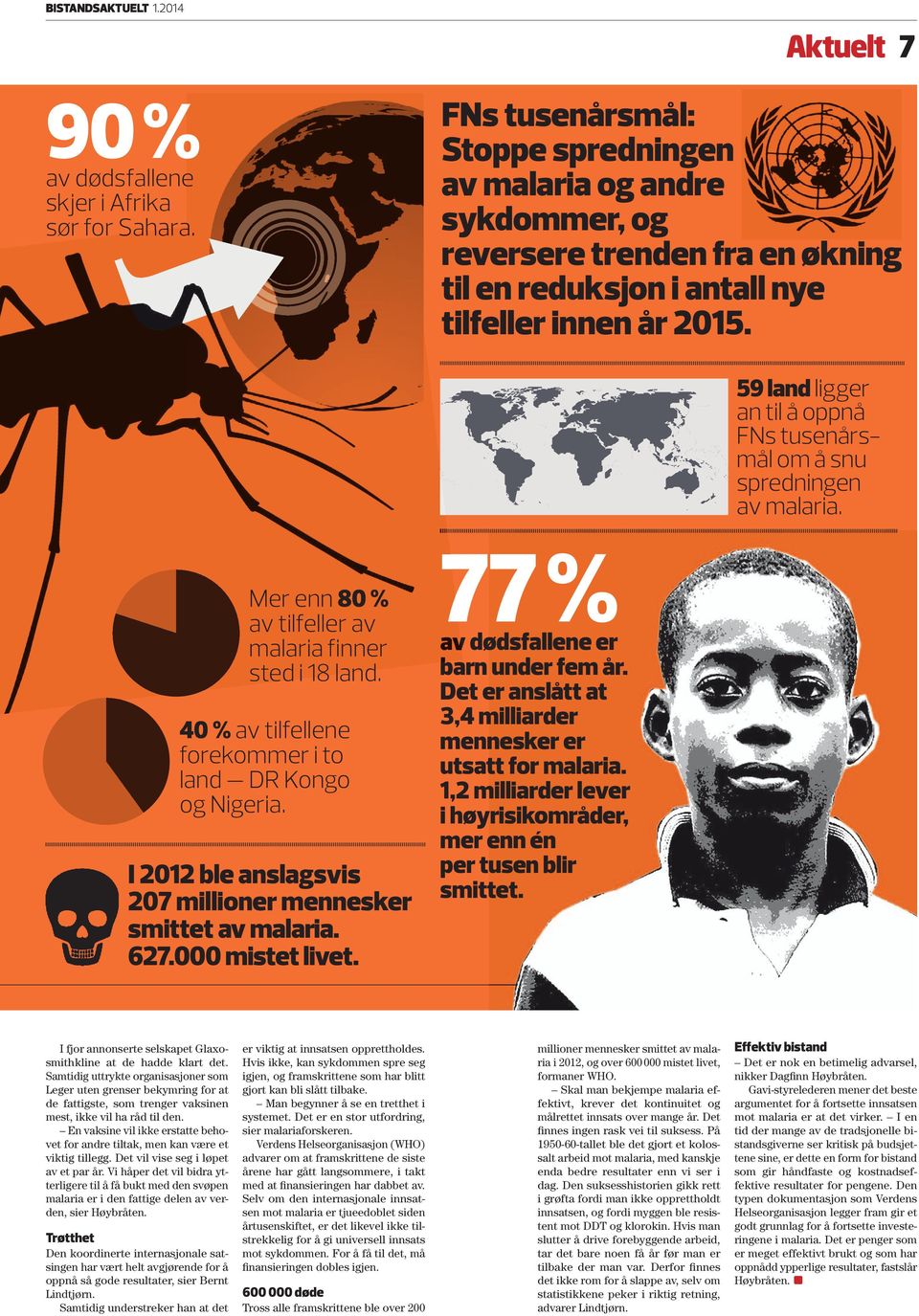 Aktuelt 7 Fns tusenårsmål: stoppe spredningen av malaria og andre sykdommer, og reversere trenden fra en økning til en reduksjon i antall nye tilfeller innen år 2015.