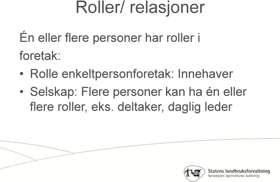 enkeltpersonforetak: Innehaver Selskap: Flere