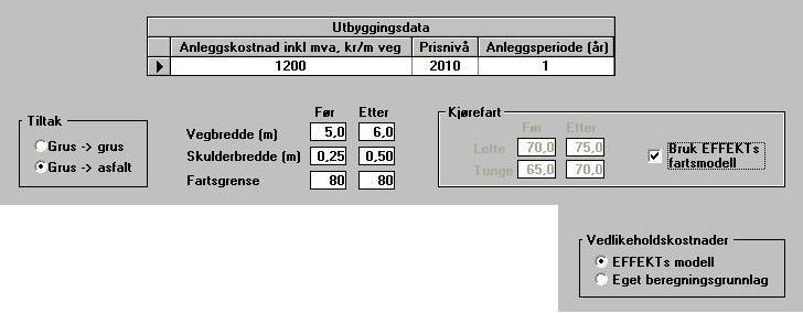 I nedre del velges forutsetninger for resultater og bestilling av resultatutskrifter. I tillegg er det et par andre bilder for å endre standardverdier for overordnede data, jfr. kapittel 3.