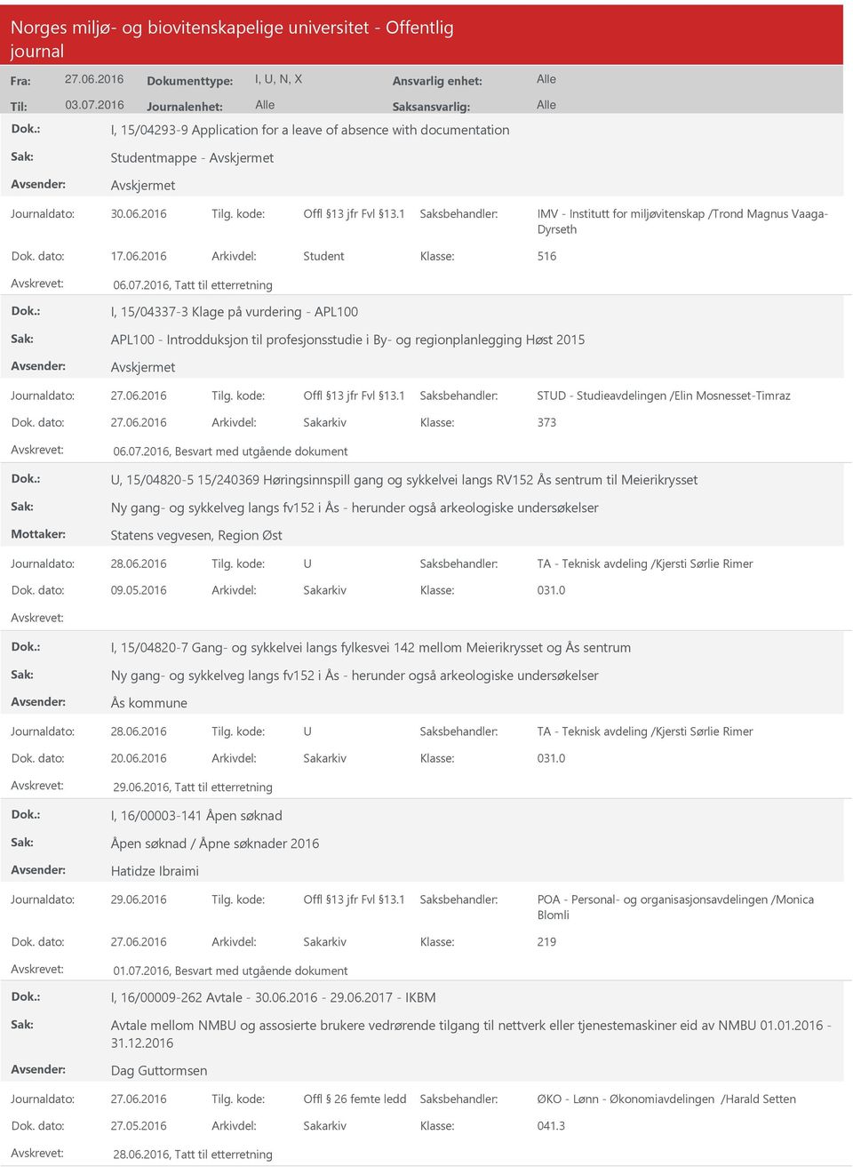 kode: STD - Studieavdelingen /Elin Mosnesset-Timraz Dok. dato: Arkivdel: Sakarkiv 06.07.