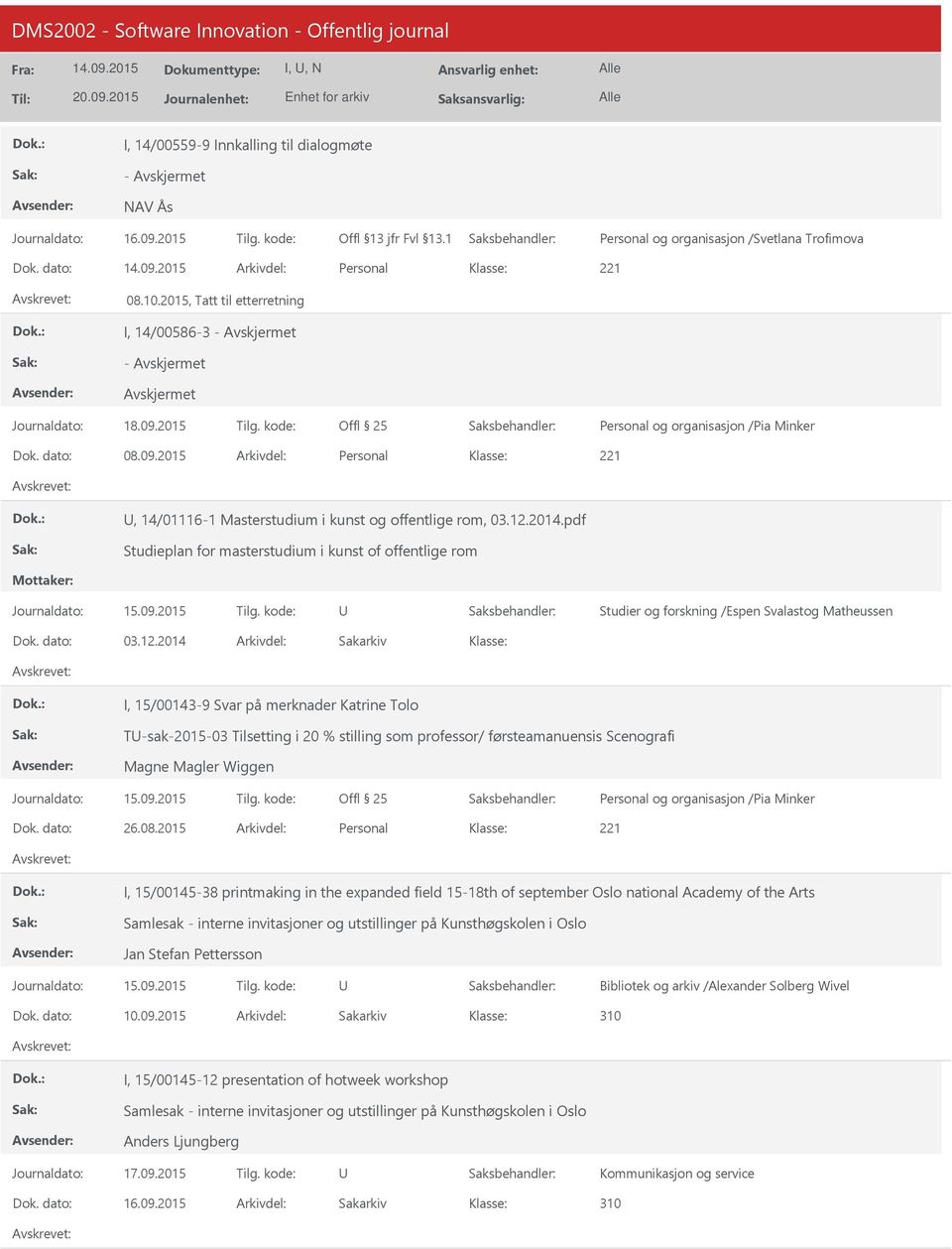 2014.pdf Studieplan for masterstudium i kunst of offentlige rom Mottaker: 03.12.