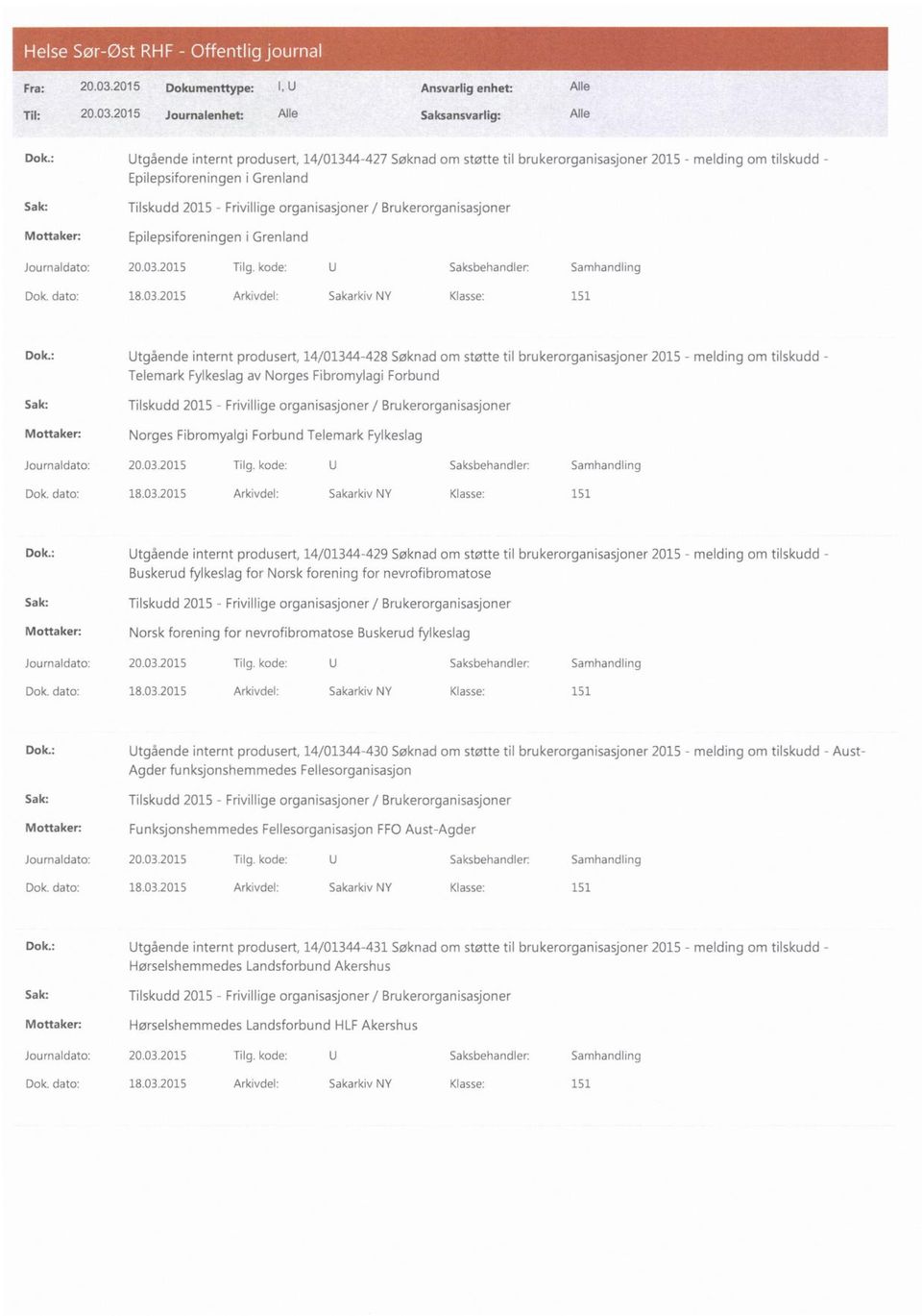 Telemark Fylkeslag Dok. dato: 18.03.2015 Arkivdel: Sakarkiv NY KIasse: 151 Dok.