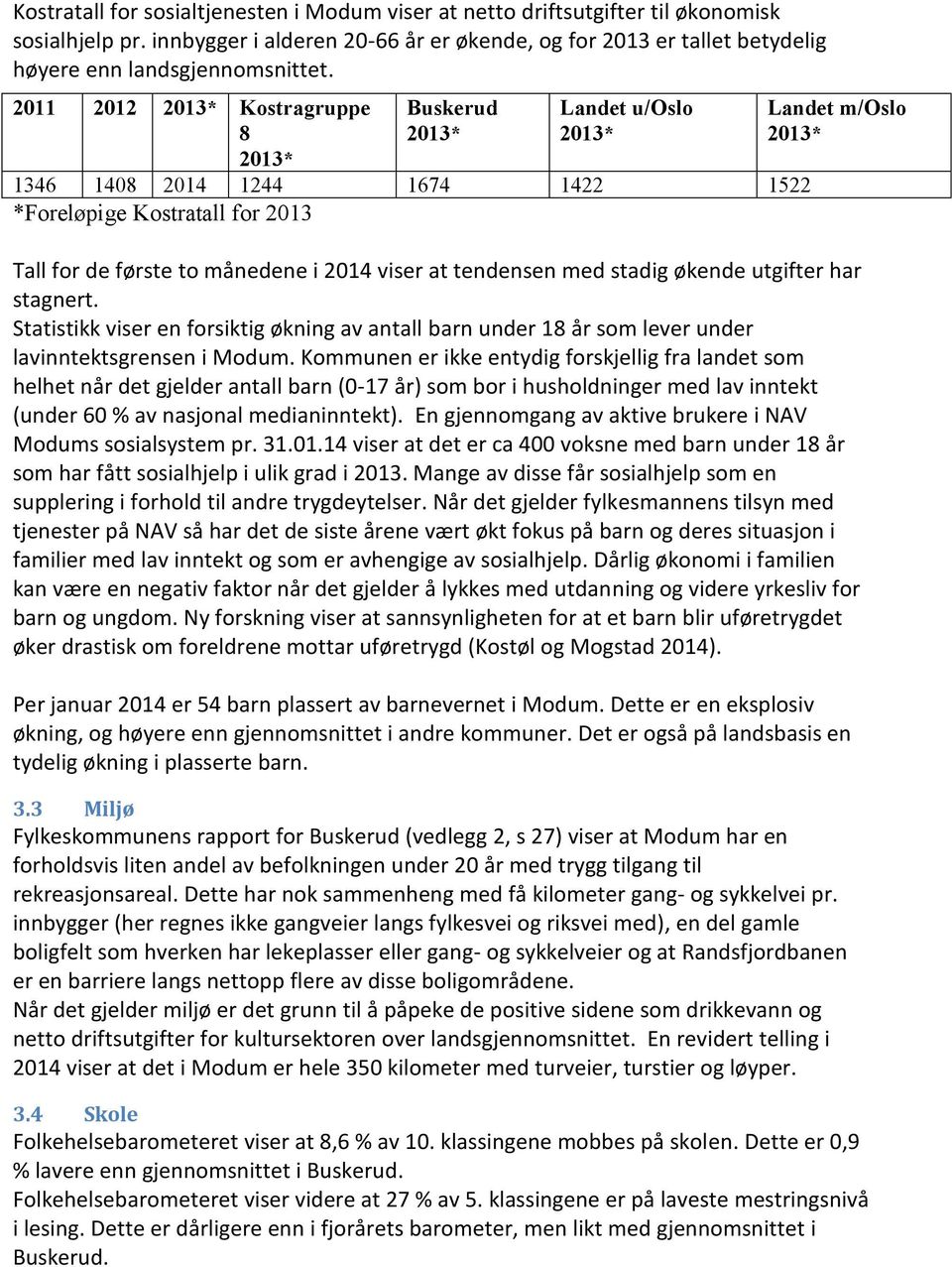 2011 2012 Kostragruppe 8 Buskerud Landet u/oslo 1346 1408 2014 1244 1674 1422 1522 *Foreløpige Kostratall for 2013 Landet m/oslo Tall for de første to månedene i 2014 viser at tendensen med stadig