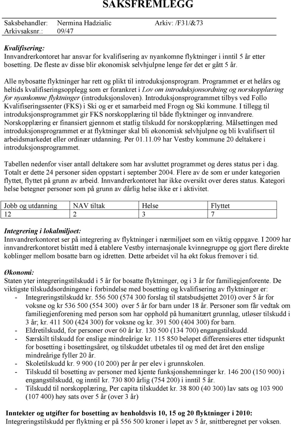 Programmet er et helårs og heltids kvalifiseringsopplegg som er forankret i Lov om introduksjonsordning og norskopplæring for nyankomne flyktninger (introduksjonsloven).