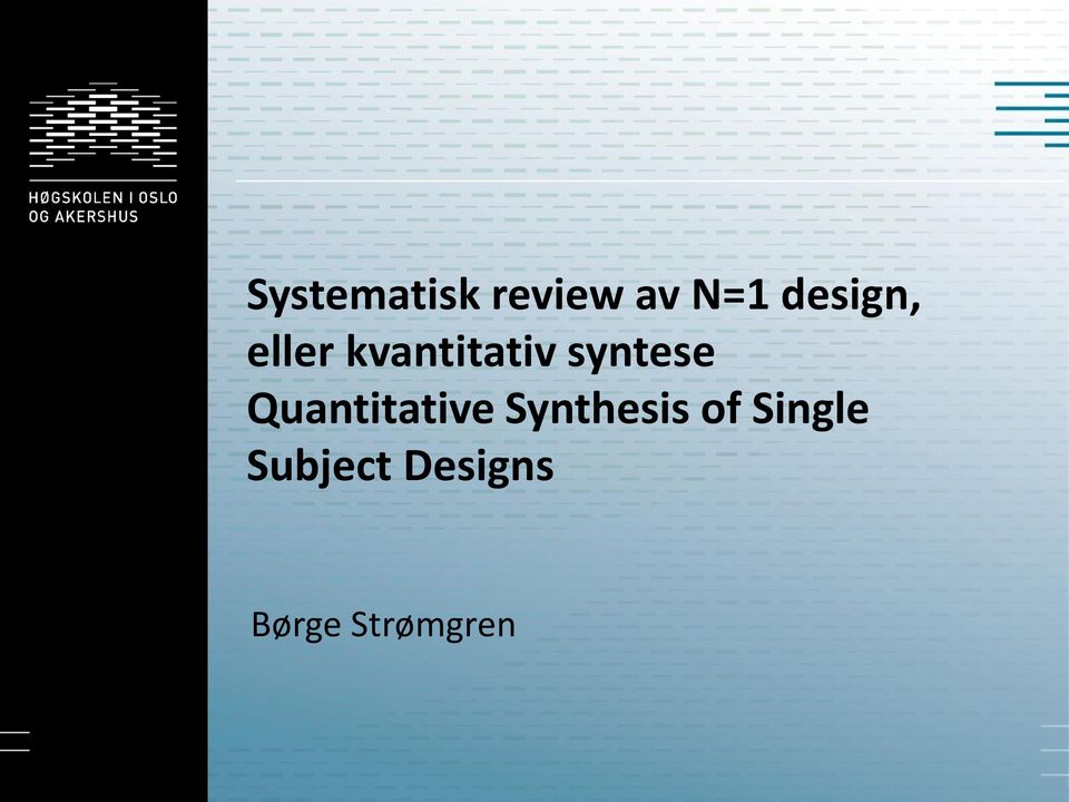 syntese Quantitative Synthesis