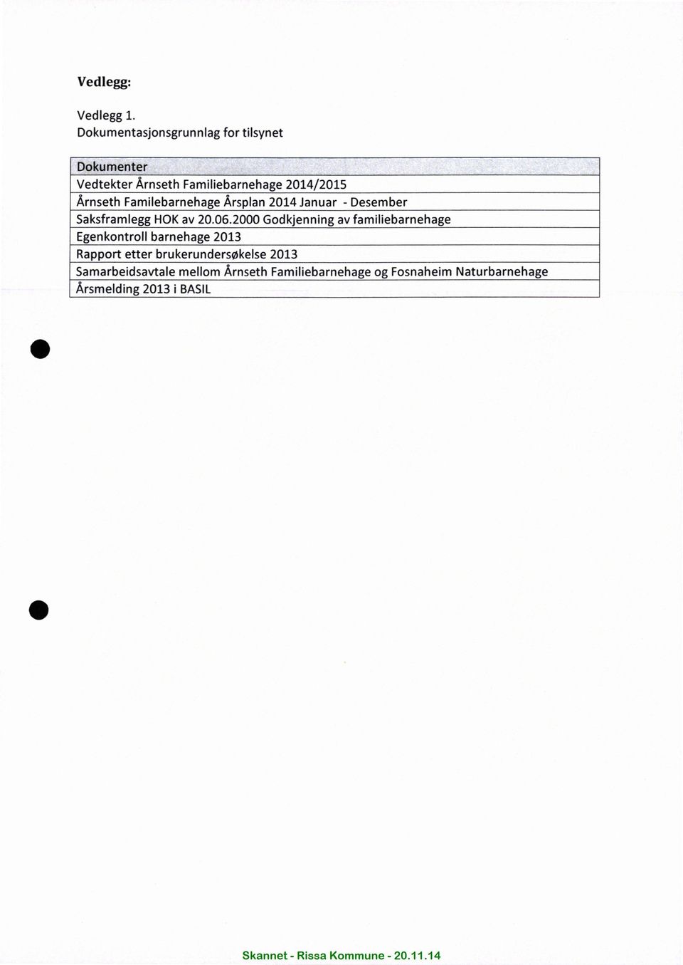 Årnseth FamilebarnehageÅrsplan 2014 Januar - Desember SaksframleggHOKav 20.06.