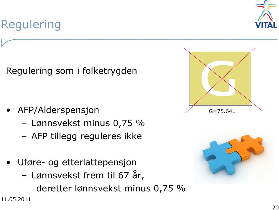 641 Lønnsvekst minus 0,75 % AFP tillegg reguleres