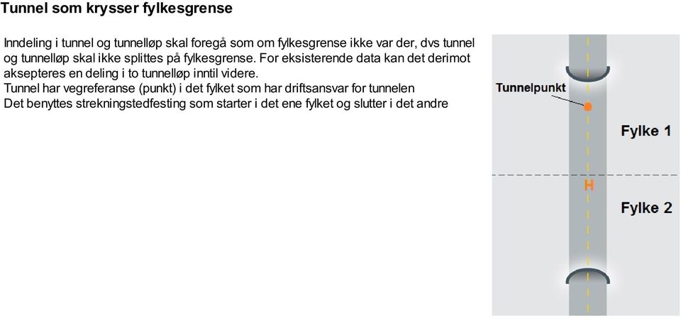 For eksisterende kan det derimot aksepteres en deling i to tunnelløp inntil videre.