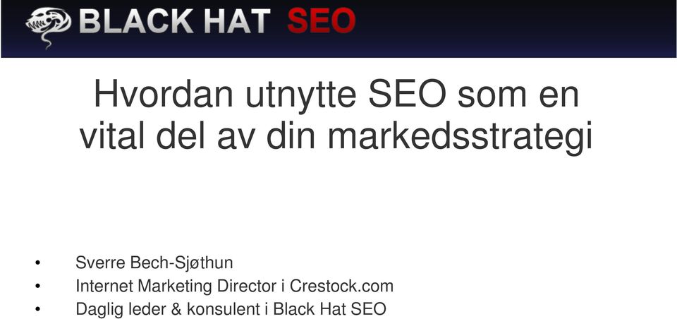 Internet Marketing Director i Crestock.