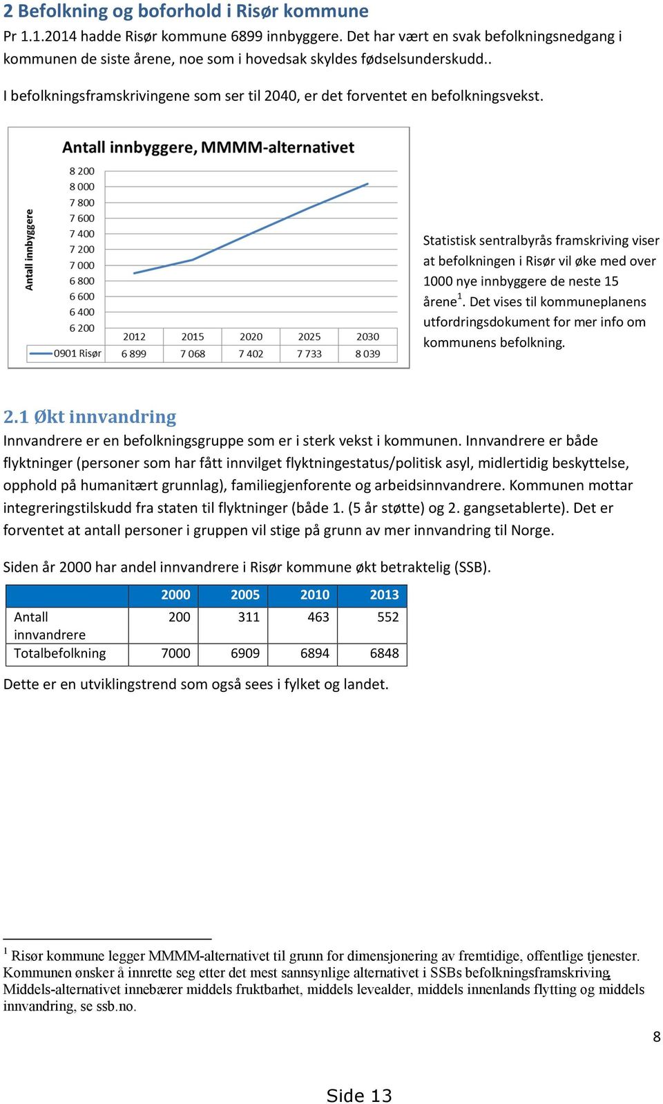 Statistisk sentralbyrås framskriving viser at befolkningen i Risør vil øke med over 1000 nye innbyggere de neste 15 årene 1.