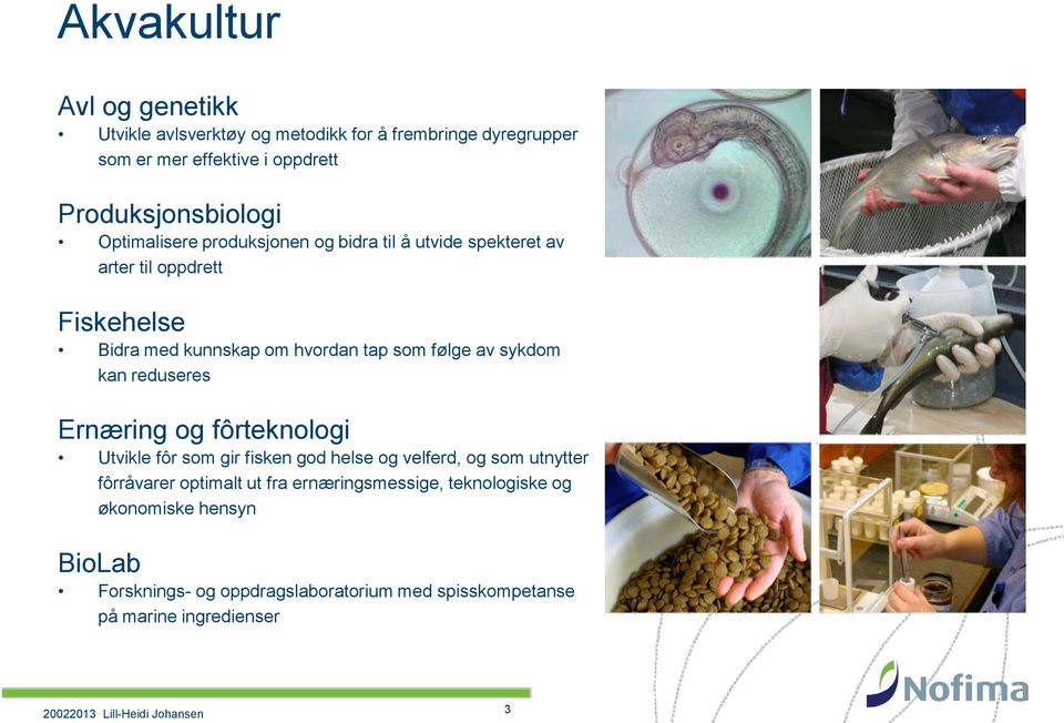 sykdom kan reduseres Ernæring og fôrteknologi Utvikle fôr som gir fisken god helse og velferd, og som utnytter fôrråvarer optimalt ut fra