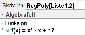 Sigbjørn Hals, 11.08.1 Matematisk drodling a) Systemet i drodlinga: b) Alle tala i diagonalen er primtal. c) Likninga er y x x 17. Her er (x og y) heile positive tal.