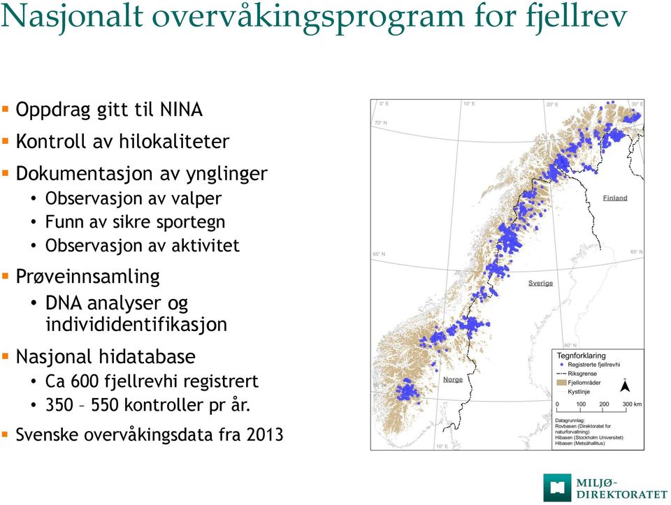 Observasjon av aktivitet Prøveinnsamling DNA analyser og individidentifikasjon