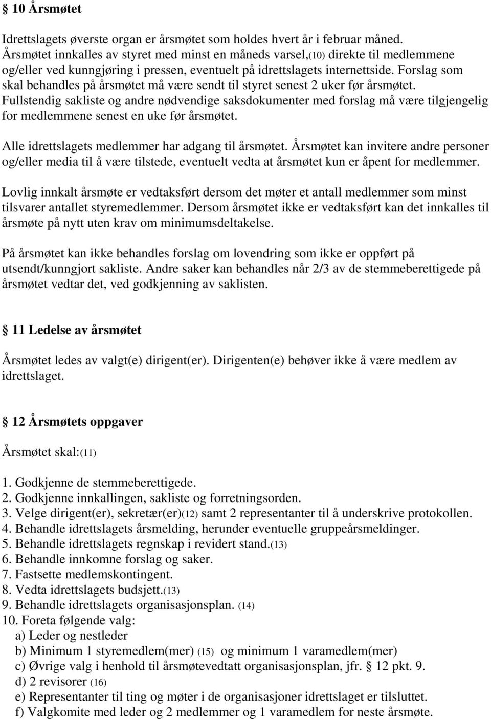 Forslag som skal behandles på årsmøtet må være sendt til styret senest 2 uker før årsmøtet.