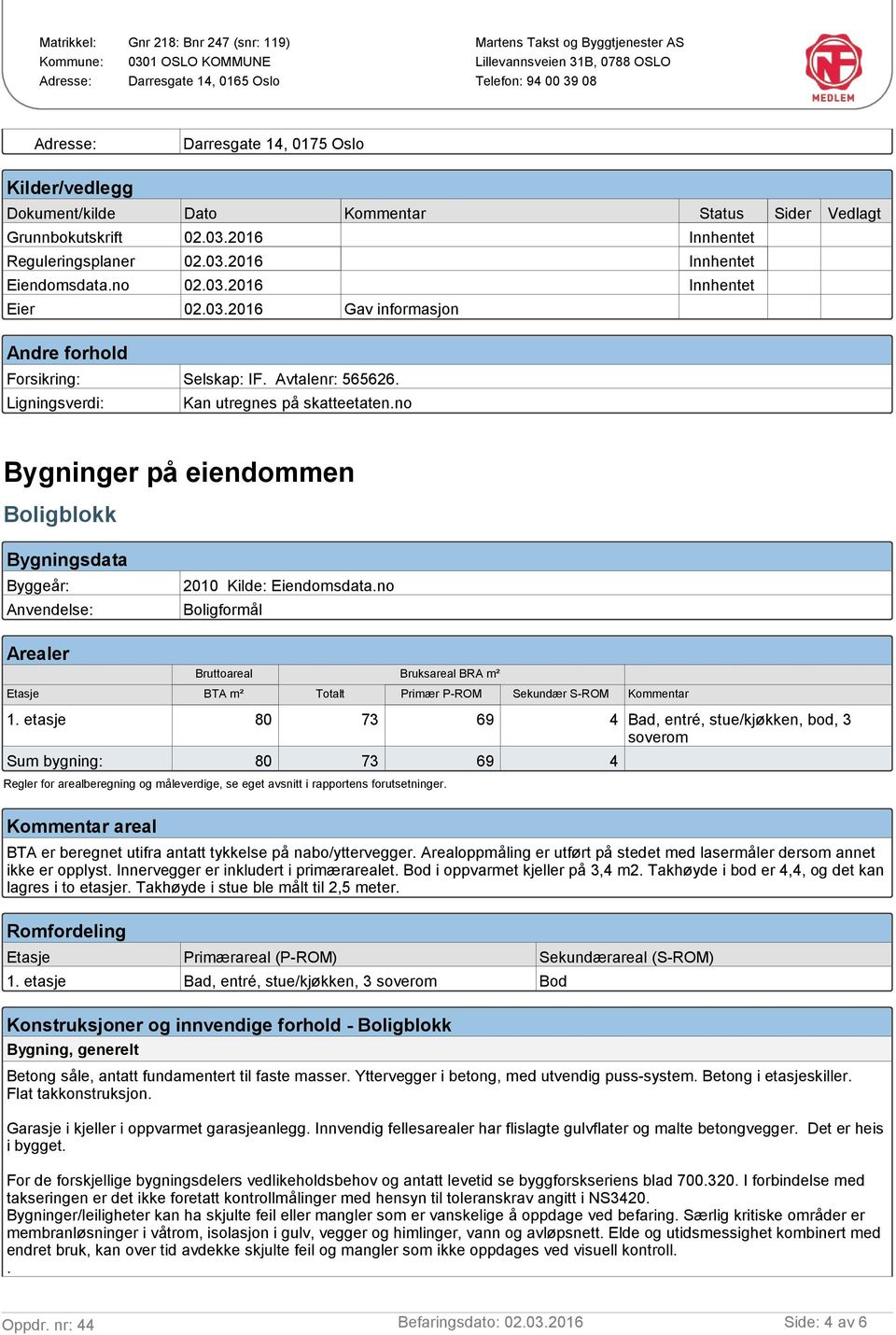 no Bygninger på eiendommen Boligblokk Bygningsdata Byggeår: Anvendelse: 2010 Kilde: Eiendomsdata.