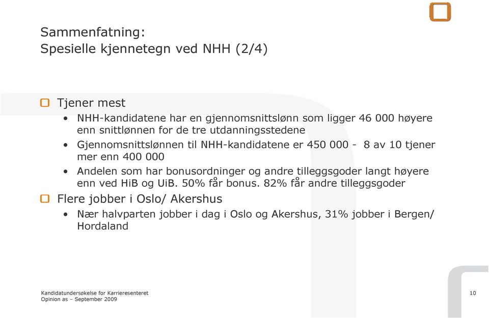 enn 400 000 Andelen som har bonusordninger og andre tilleggsgoder langt høyere enn ved HiB og UiB. 0% får bonus.