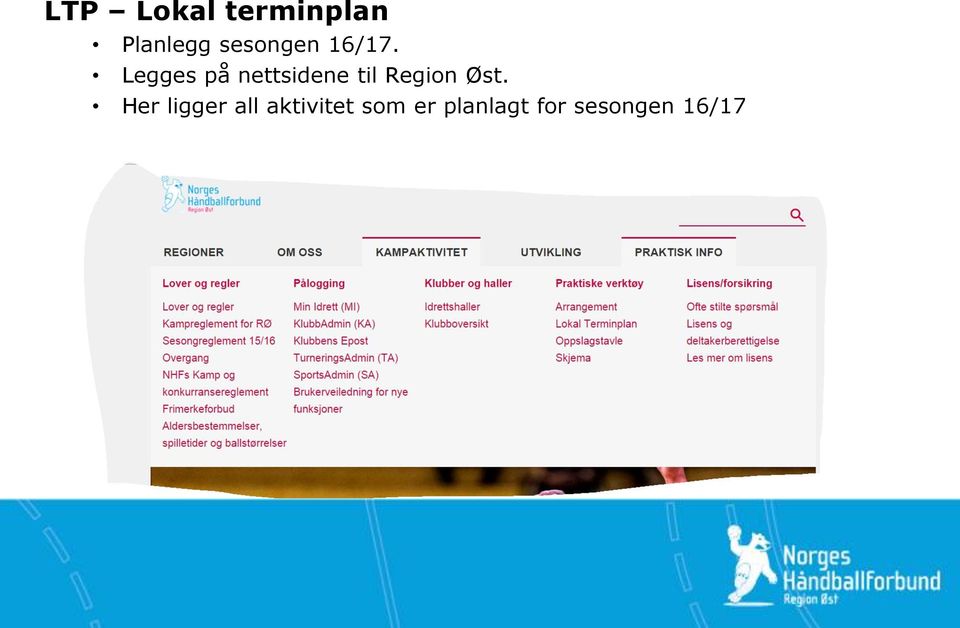 Legges på nettsidene til Region Øst.