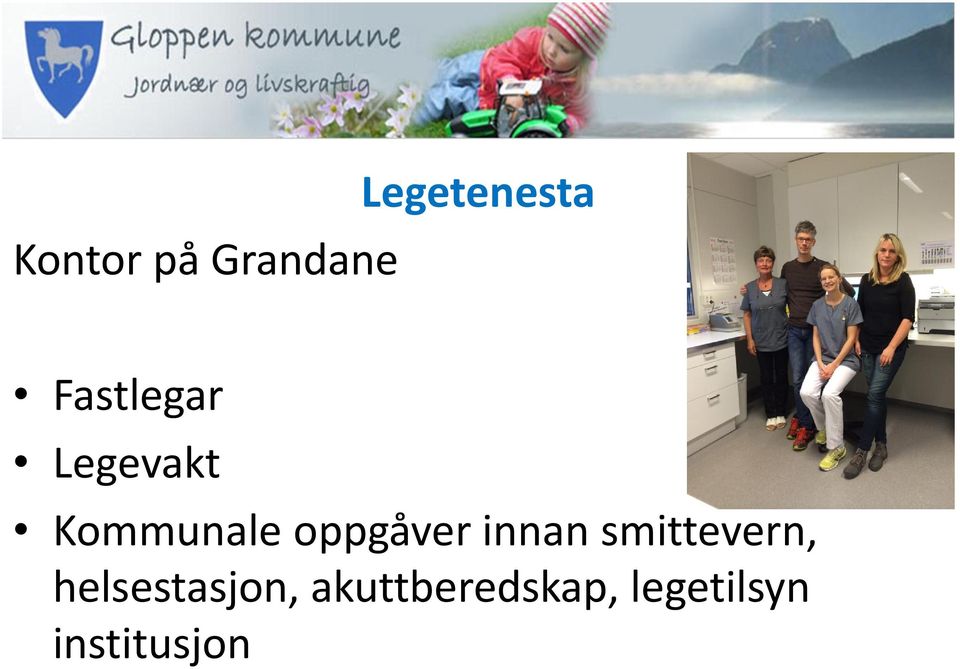 oppgåver innan smittevern,