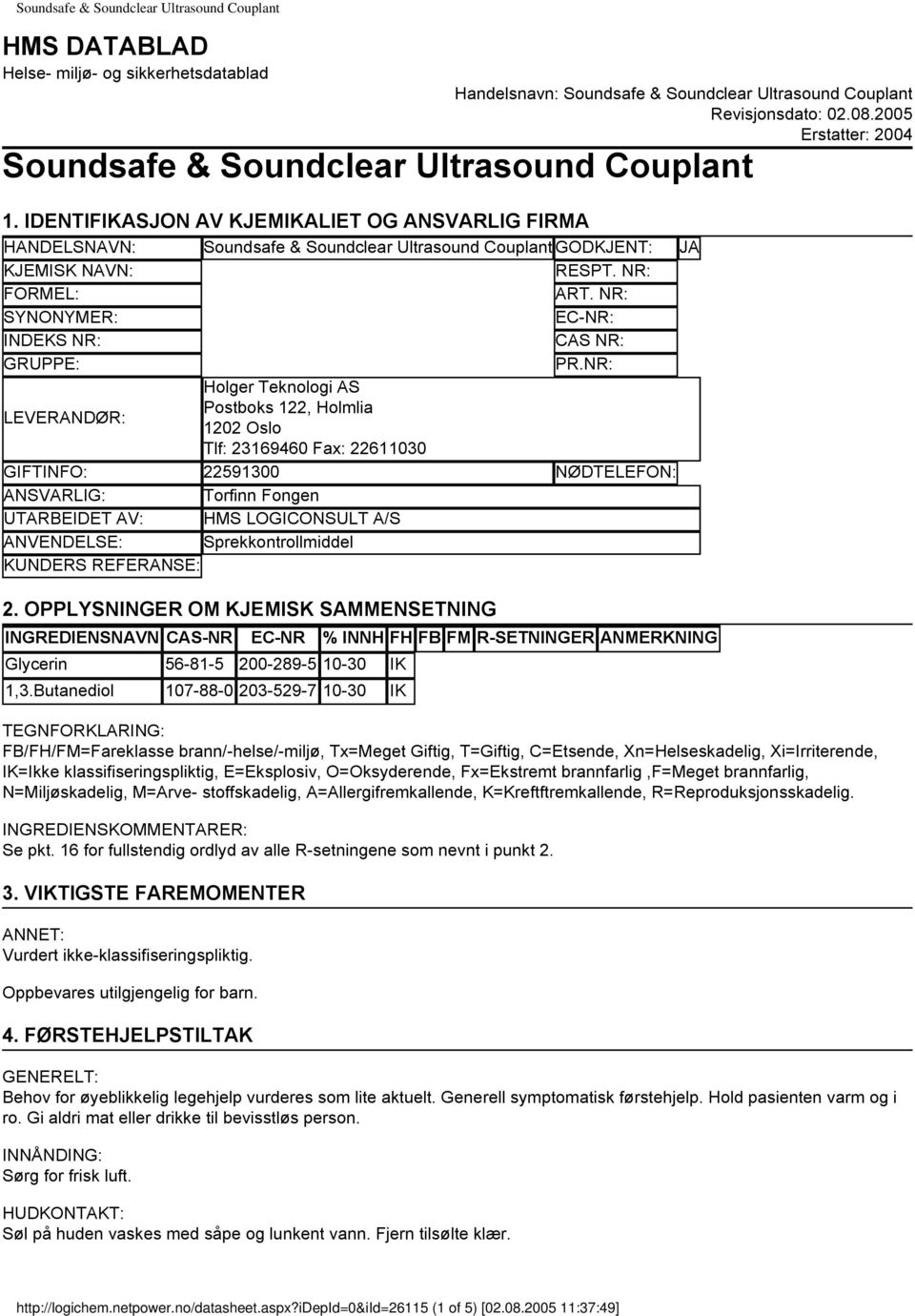 NR: SYNONYMER: ECNR: INDEKS NR: CAS NR: GRUPPE: PR.