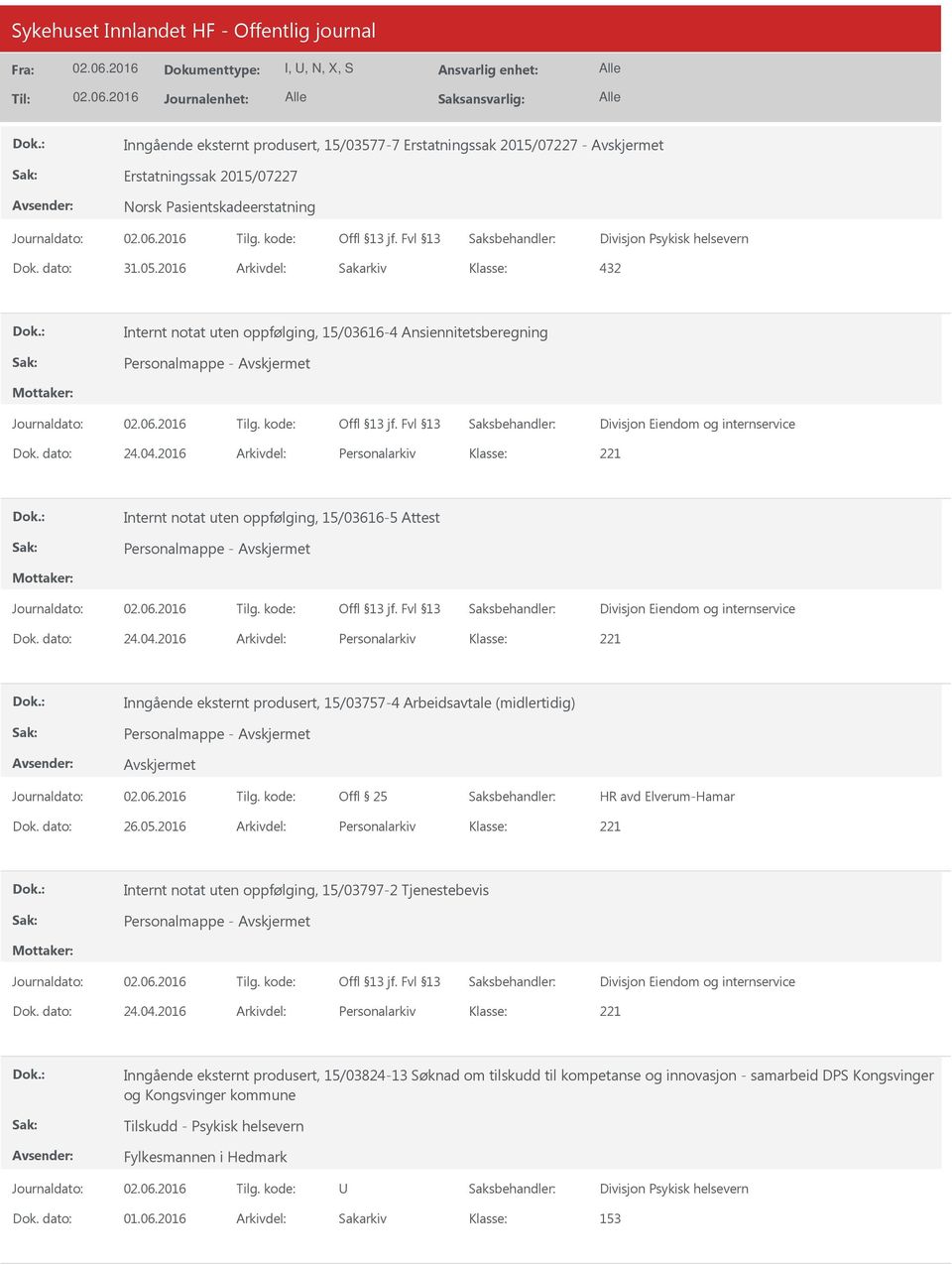 dato: 24.04.2016 Arkivdel: Personalarkiv Inngående eksternt produsert, 15/03757-4 Arbeidsavtale (midlertidig) Offl 25 Dok. dato: 26.05.