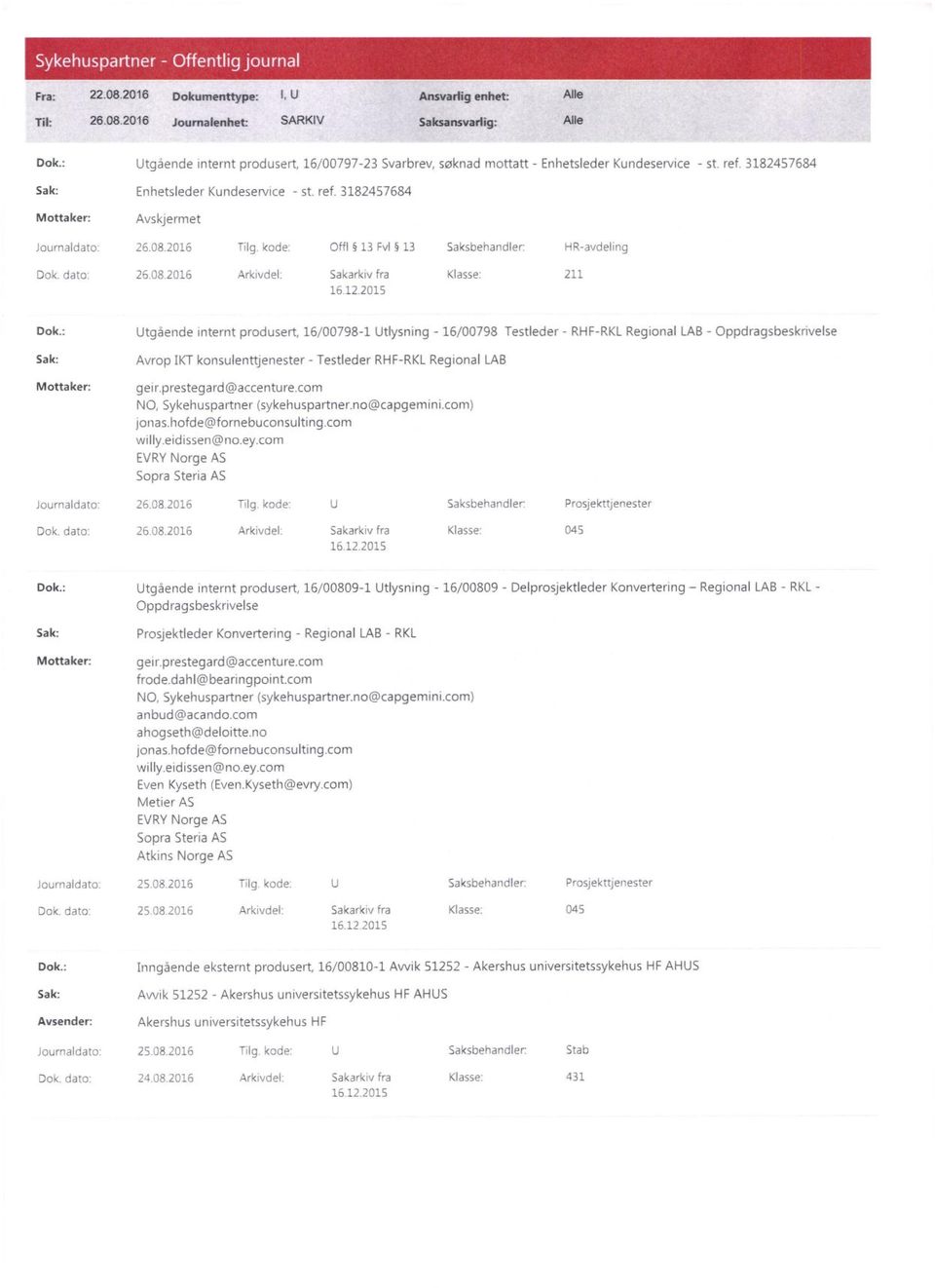 data: 26.08.2016 Arkivdel: Sakarkiv fra Klasse: 211 Dok.